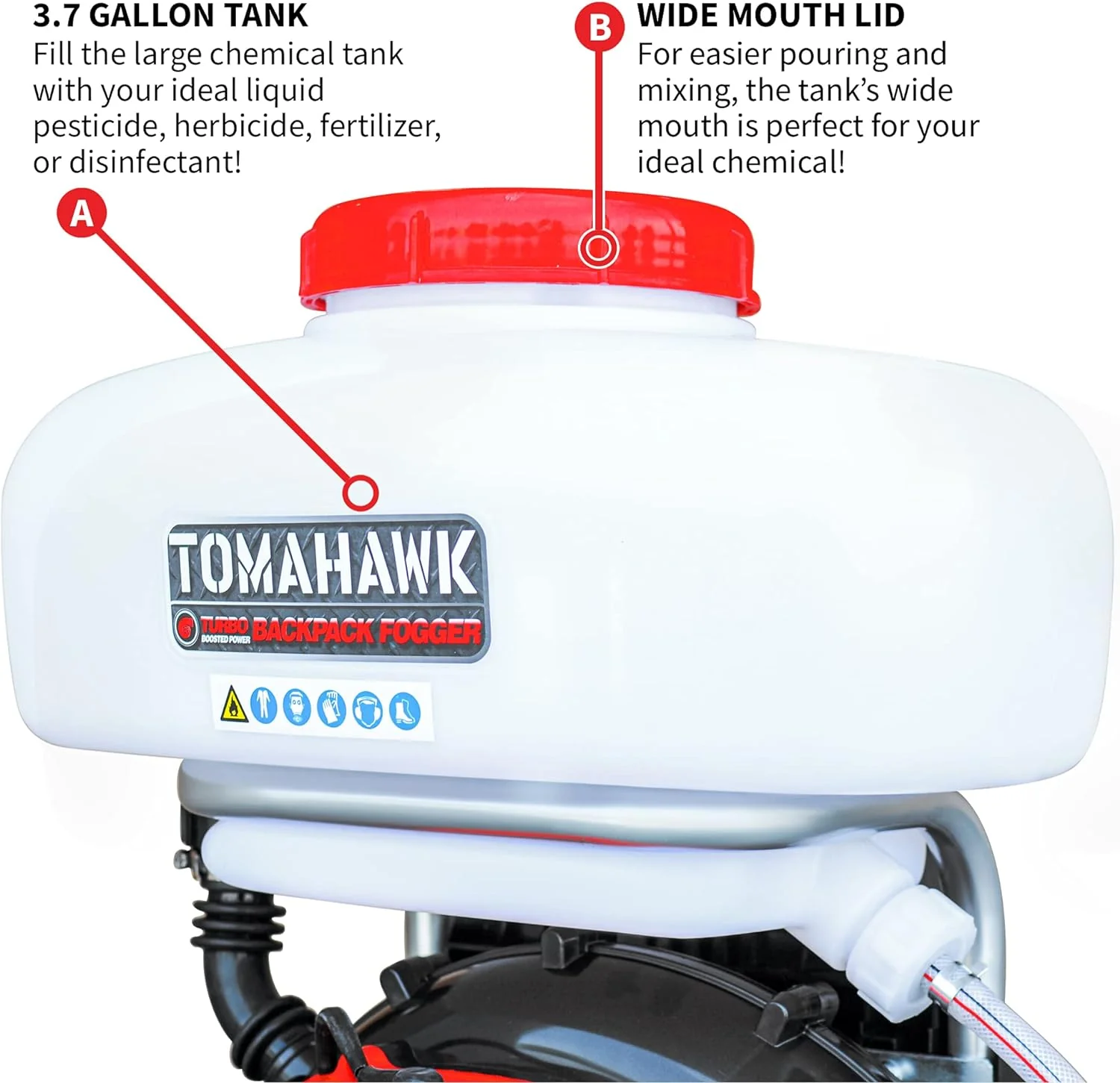 3.7 Gallon 3HP Turbo Boosted TOMAHAWK® Backpack Fogger, Leaf Blower with Pest Control (TMD14) - Image 6