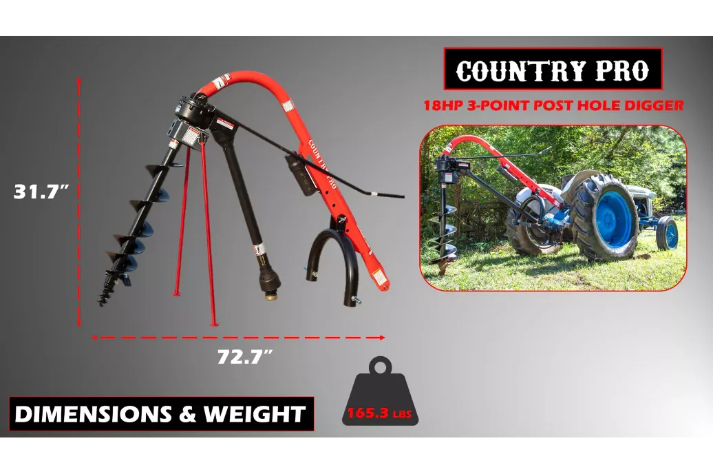 Country Pro™ 3-Point Post Hole Digger (YTL-007-643) - Image 3