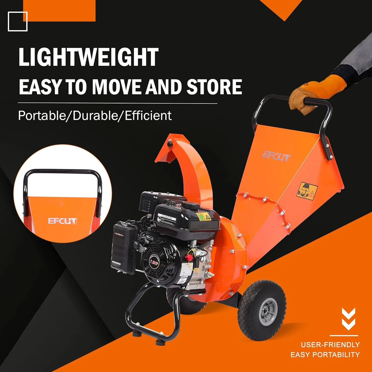 EFCUT C30 LITE Wood Chipper 3" Horizontal 7HP 212cc 4-stroke Gas-Powered (C30LITE) - Image 3