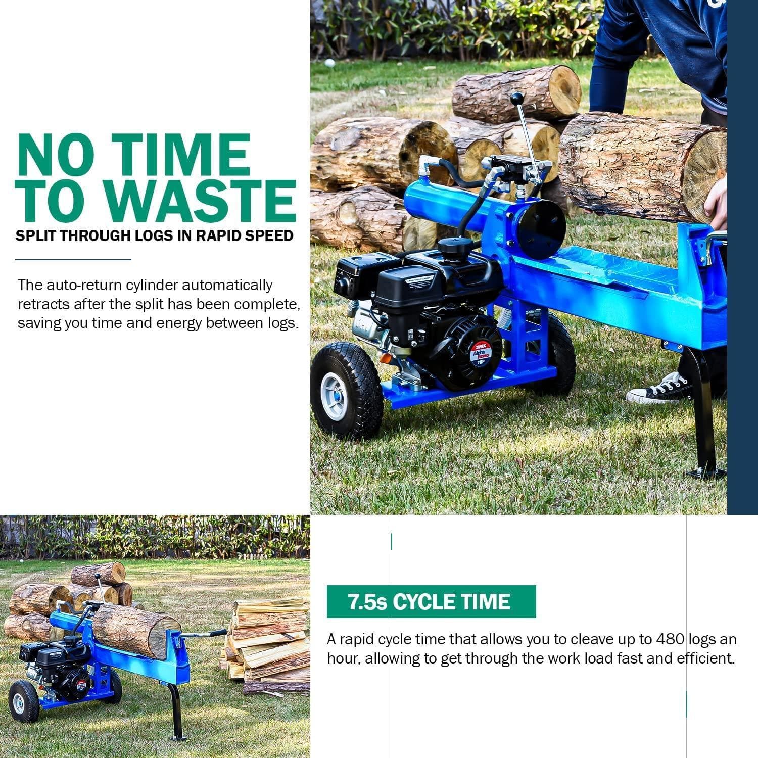 Landworks 20 Ton 7HP 209 CC Gas Powered Log Splitter (GUO079) - Image 5