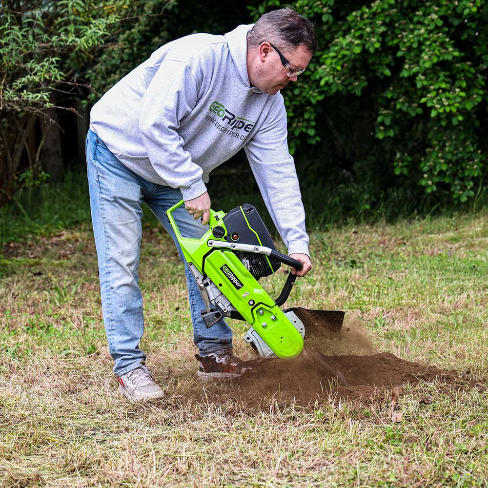 MiniTrencher™ GeoRipper 4.7HP 2-Stroke Engine 27-In. Max. Depth Mini Trencher w/ EZ Kart (GR727) - Image 12