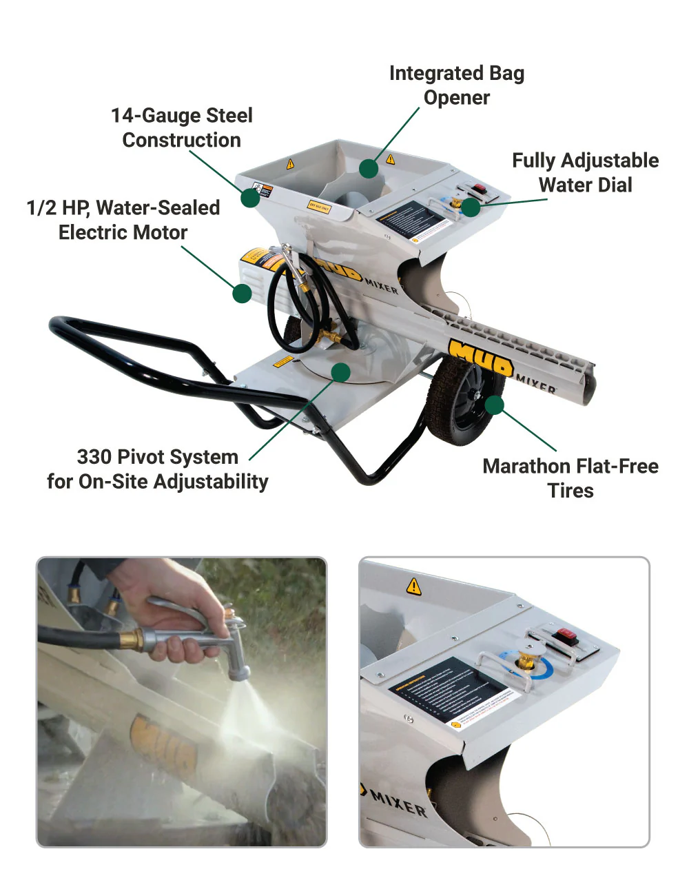 MudMixer™ Evolution Portable Concrete & Cement Mixer (MMXR-3225) - Image 11