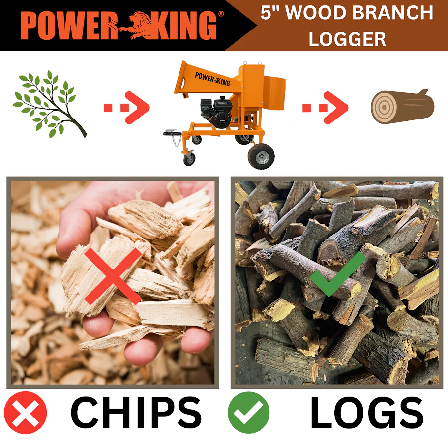 PowerKing 5" Branch Logger Wood Chipper 14HP Kohler (PK0921-EH) - Image 7