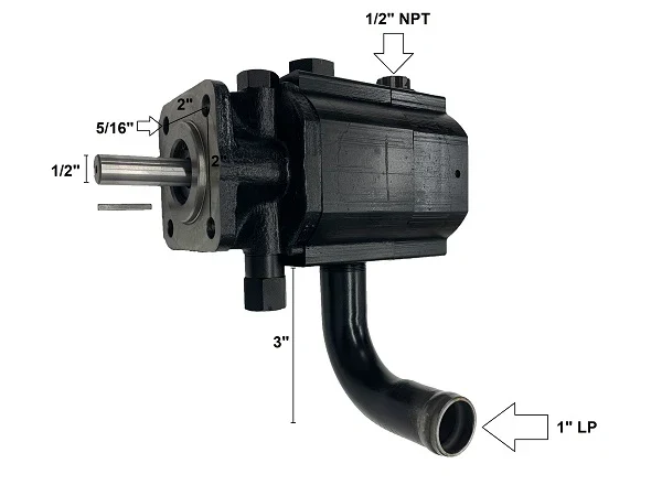 PUMP - HYDRAULIC 16GPM (1003849), 1/2" shaft, key included 1" x 1/8" (BR002002B) - Image 2