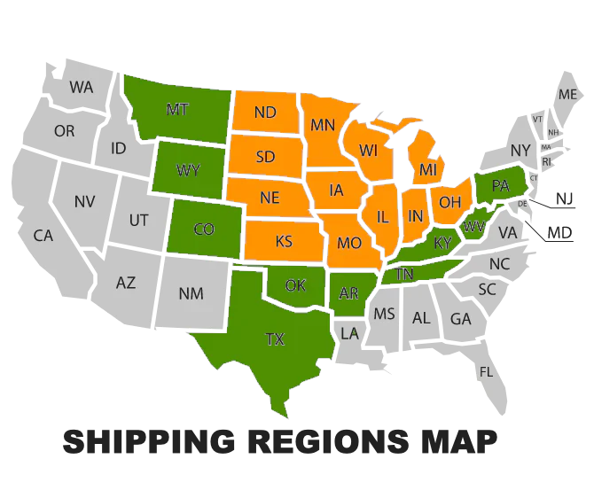 Shipping Zone (See map in product images)