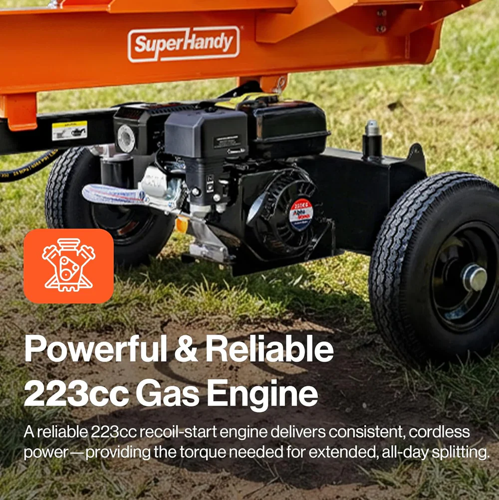 SuperHandy 27-Ton Gas Log Splitter Vertical Horizontal Towable (GUT199) - Image 4