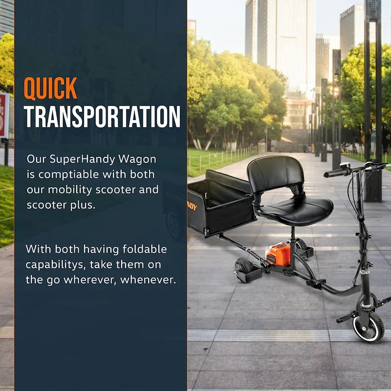 SuperHandy Foldable Follow Behind Wagon 155 lbs Capacity Compatible (GUT157) - Image 7