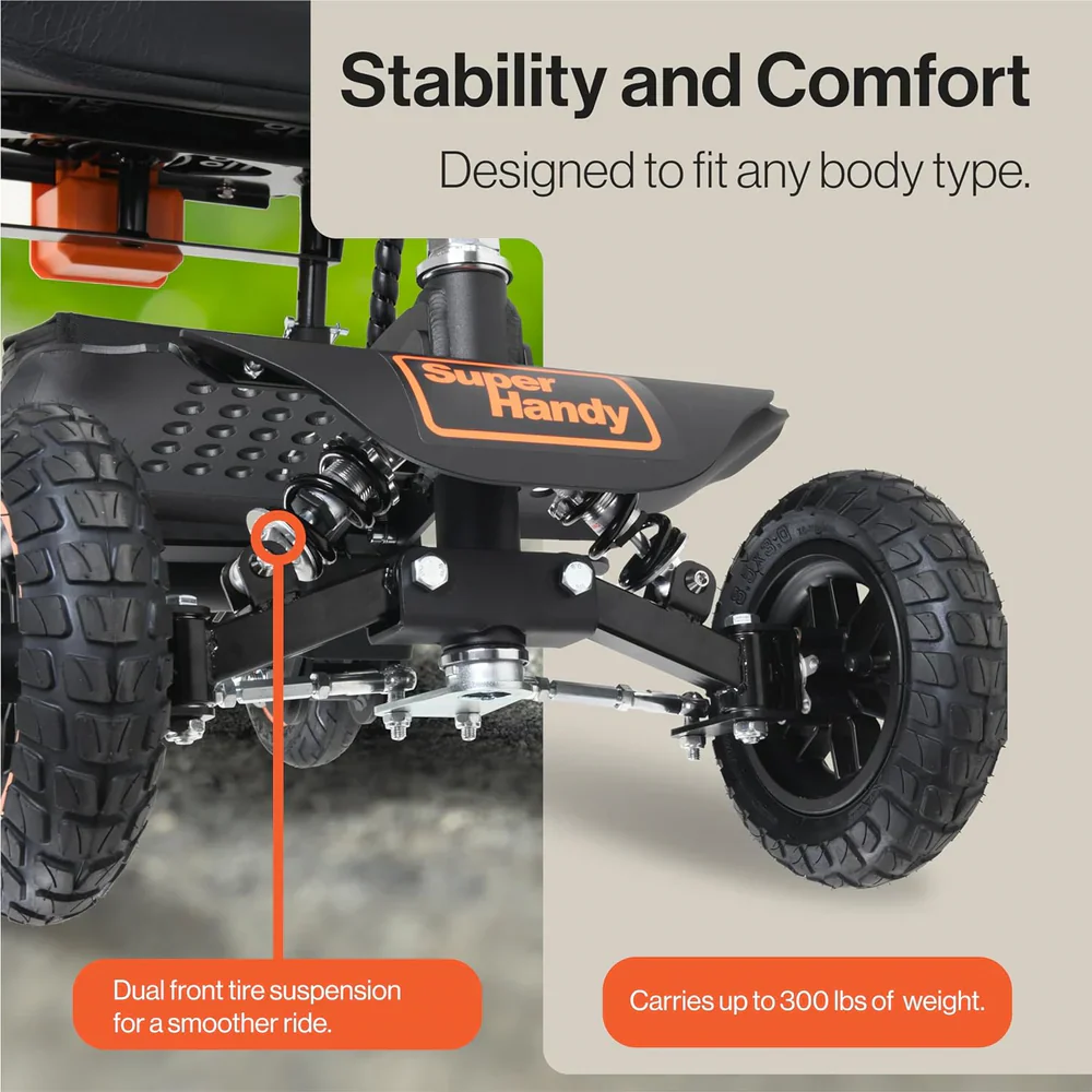 SuperHandy (GUT161) Explorer Mobility Scooter - Heavy-Duty Design, 48V 2Ah Battery, 350lb Capacity - Image 6