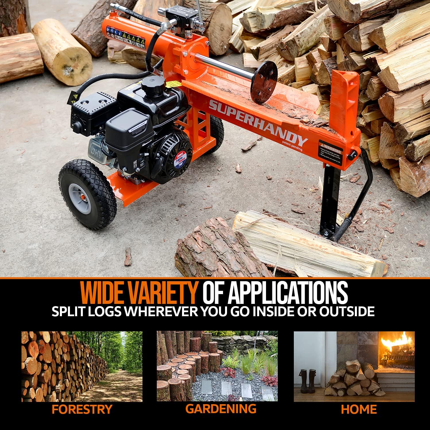 SuperHandy Portable 20 Ton 7HP Gas Powered Log Splitter (GUO077) - Image 10