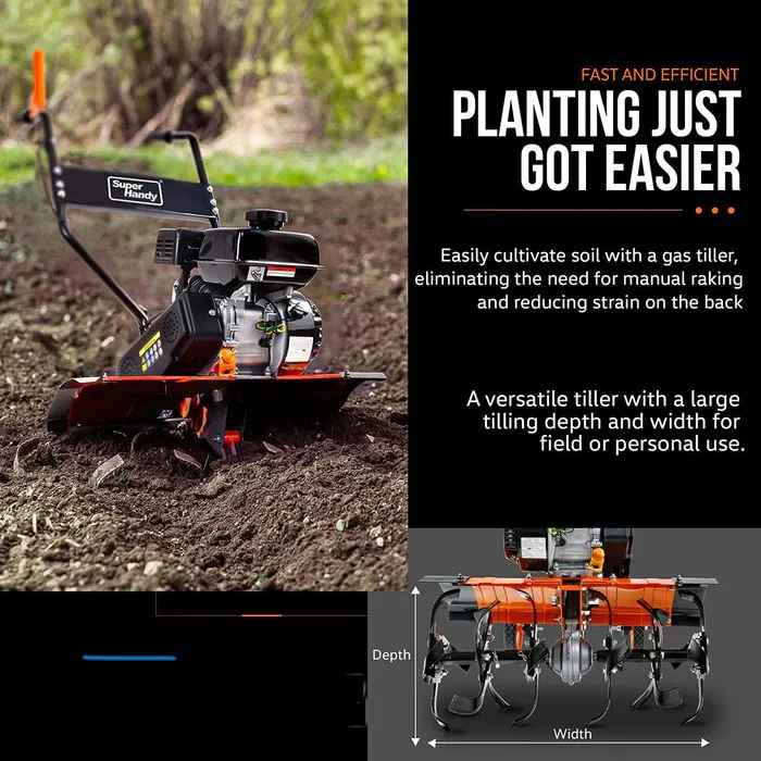 SuperHandy Tiller Cultivator 27" Width 7HP 6 Adjustable Tines(GUO093) - Image 7